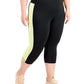 Legging curta com bolso Stash de cintura média e bloco de cores ID Ideology feminina, preta, tamanho 1X