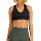 Sutiã esportivo feminino ID Ideology com estampa tonal e alças de baixo impacto, preto, tamanho grande