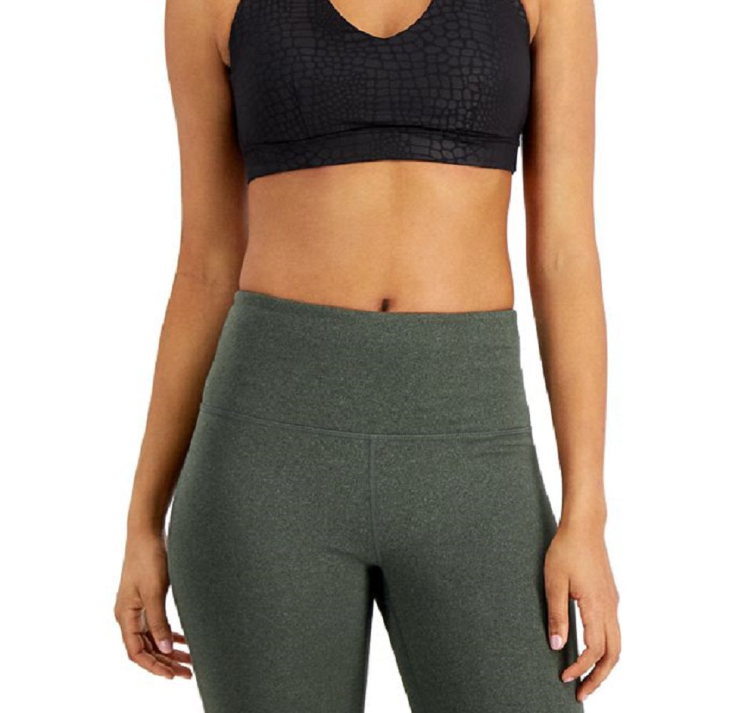 Sutiã esportivo feminino ID Ideology com estampa tonal e alças de baixo impacto, preto, tamanho grande