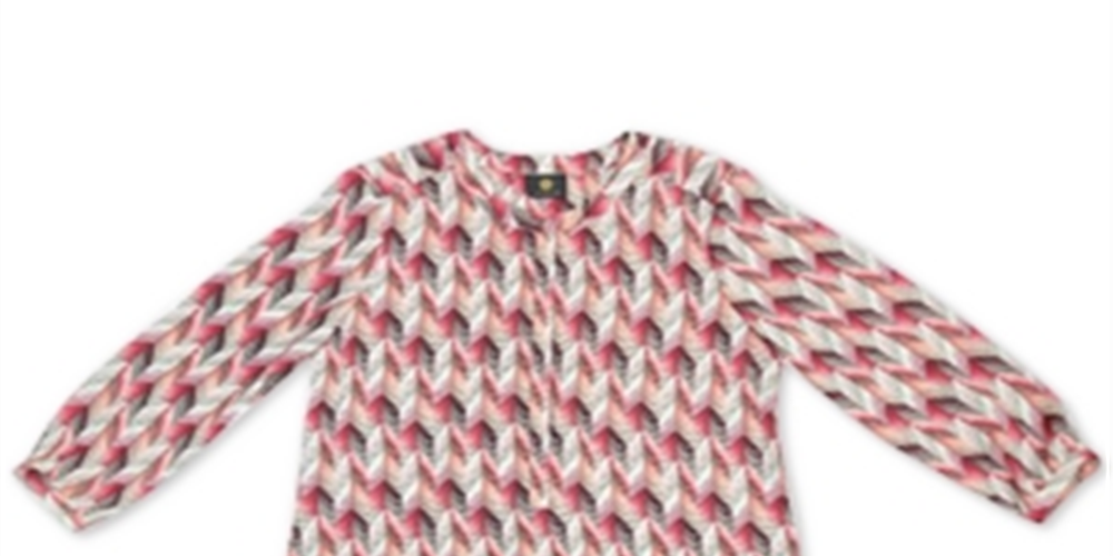 Blusa feminina estampada com pregas nas costas, tamanho grande, vermelha, da coleção JM