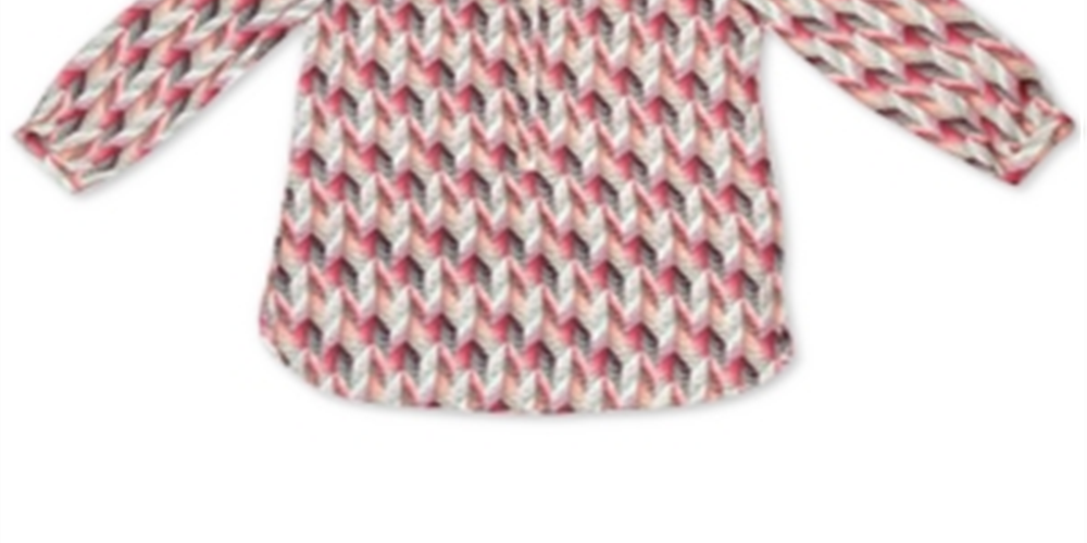 Blusa feminina estampada com pregas nas costas, tamanho grande, vermelha, da coleção JM