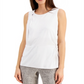 Blusa feminina Alfani com decote redondo e sem mangas e frente torcida, tamanho X-G