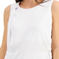 Blusa feminina Alfani com decote redondo e sem mangas e frente torcida, tamanho X-G