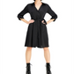 Vestido-camisa feminino com manga 3/4 e cinto, preto, tamanho 8, da INC International Concepts