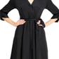 Vestido-camisa feminino com manga 3/4 e cinto, preto, tamanho 8, da INC International Concepts