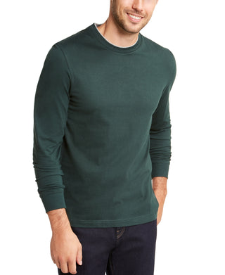Camiseta masculina Club Room Doubler Crewneck, verde, tamanho pequeno