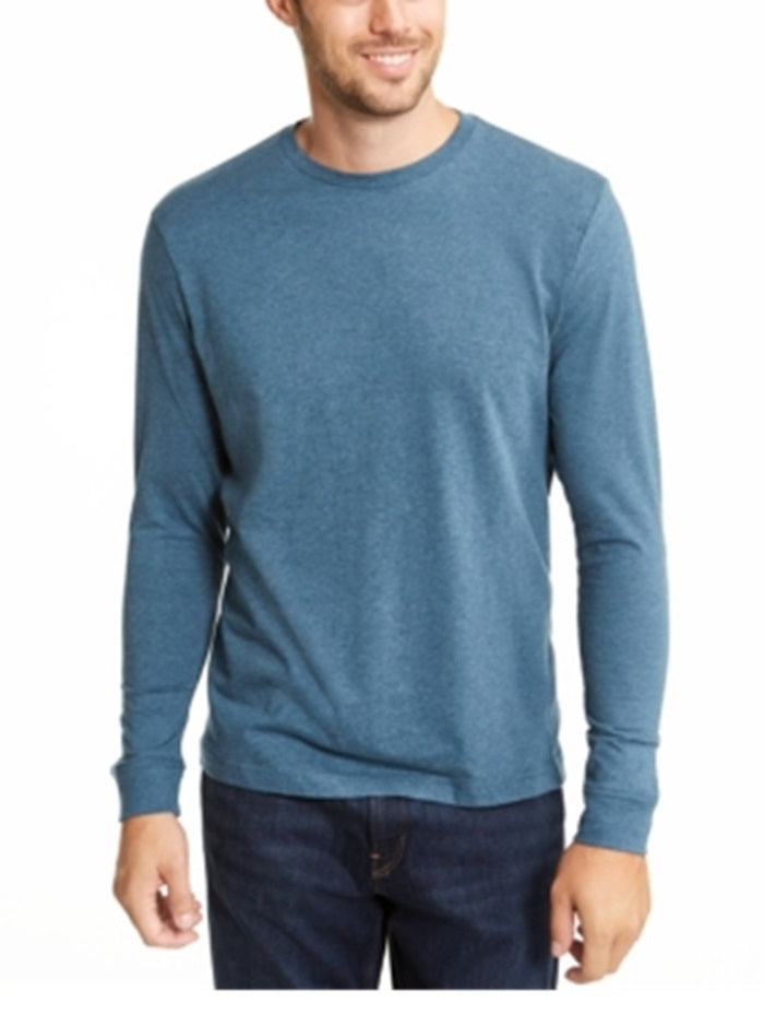 Camiseta Masculina Club Room Manga Longa Azul Tamanho P