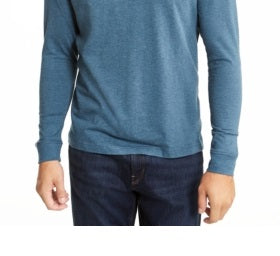 Camiseta Masculina Club Room Manga Longa Azul Tamanho P