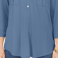 Blusa feminina estilo &amp; co com decote aberto e mangas bufantes, azul, tamanho médio