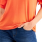 Blusa feminina manga bufante estilo &amp; co laranja tamanho médio