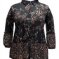 Túnica feminina com estampa floral estilo &amp; co, preta, tamanho grande