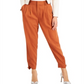Calça utilitária plissada feminina Bar III, laranja, tamanho 14