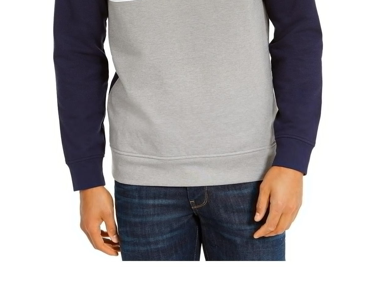 Moletom de lã com zíper de um quarto e blocos de cores masculino Club Room, azul, tamanho XX-G