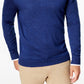 Suéter masculino Club Room com decote em V e mistura de lã merino, azul, tamanho médio