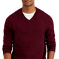Suéter masculino Club Room com decote em V e mistura de lã merino, roxo, tamanho grande