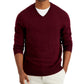 Suéter masculino Club Room com decote em V e mistura de lã merino, roxo, tamanho grande