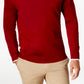 Suéter masculino Club Room com decote em V e mistura de lã merino, vermelho, tamanho médio