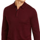 Suéter polo masculino de lã merino mesclada Club Room, vermelho, tamanho médio
