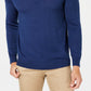 Suéter masculino Club Room com zíper de um quarto em mistura de lã merino, azul, tamanho XXX-G