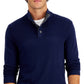 Suéter masculino canelado de quatro botões Club Room, azul, tamanho médio