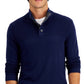 Suéter de gola alta simulada com botões de algodão masculino Club Room, azul, tamanho XX-G