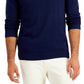 Suéter de gola alta simulada com botões de algodão masculino Club Room, azul, tamanho XX-G