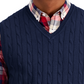 Colete de malha de algodão tricotado masculino Club Room, azul, tamanho médio
