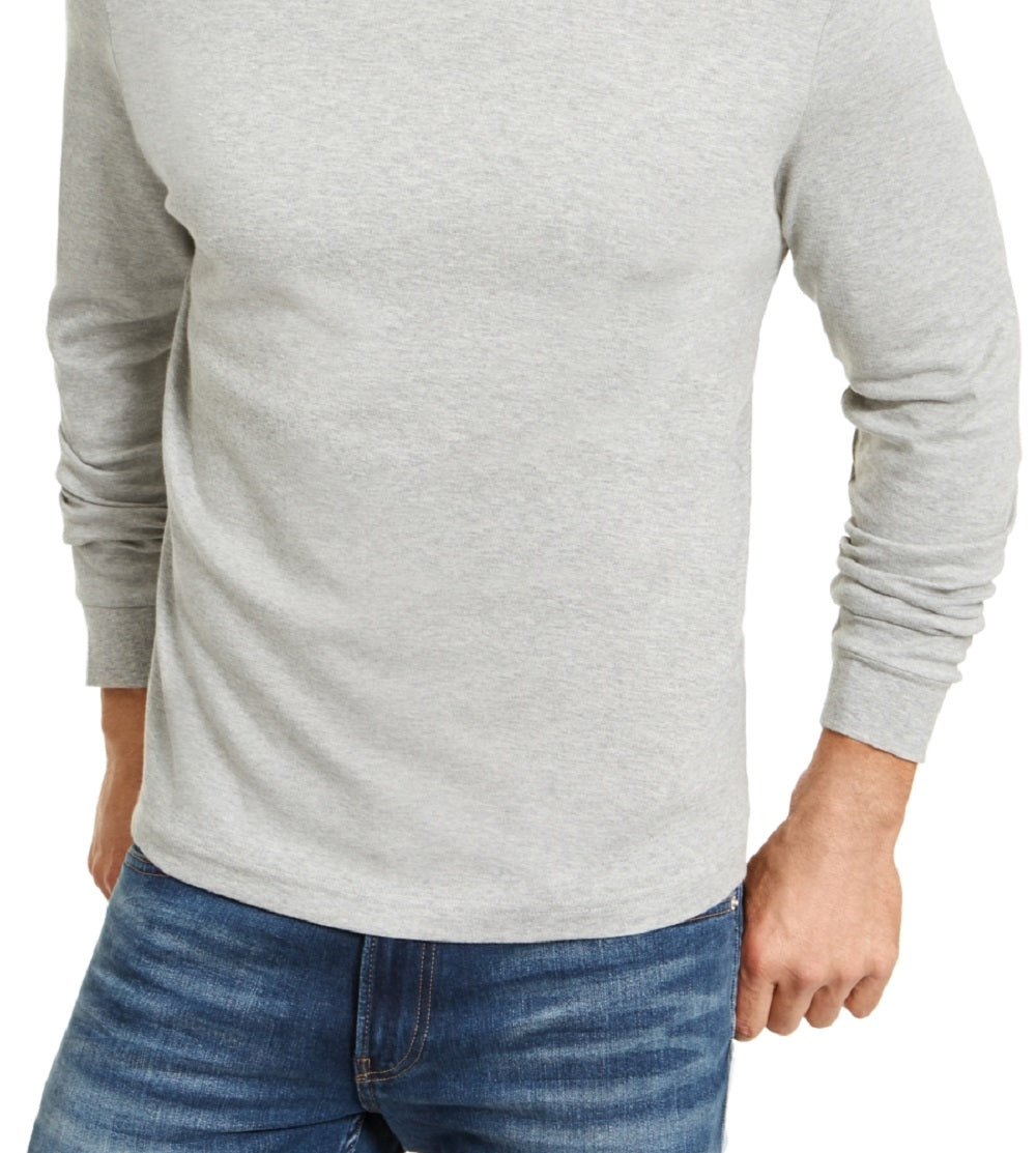 Camisa masculina Club Room com gola alta, cinza, tamanho XX-G