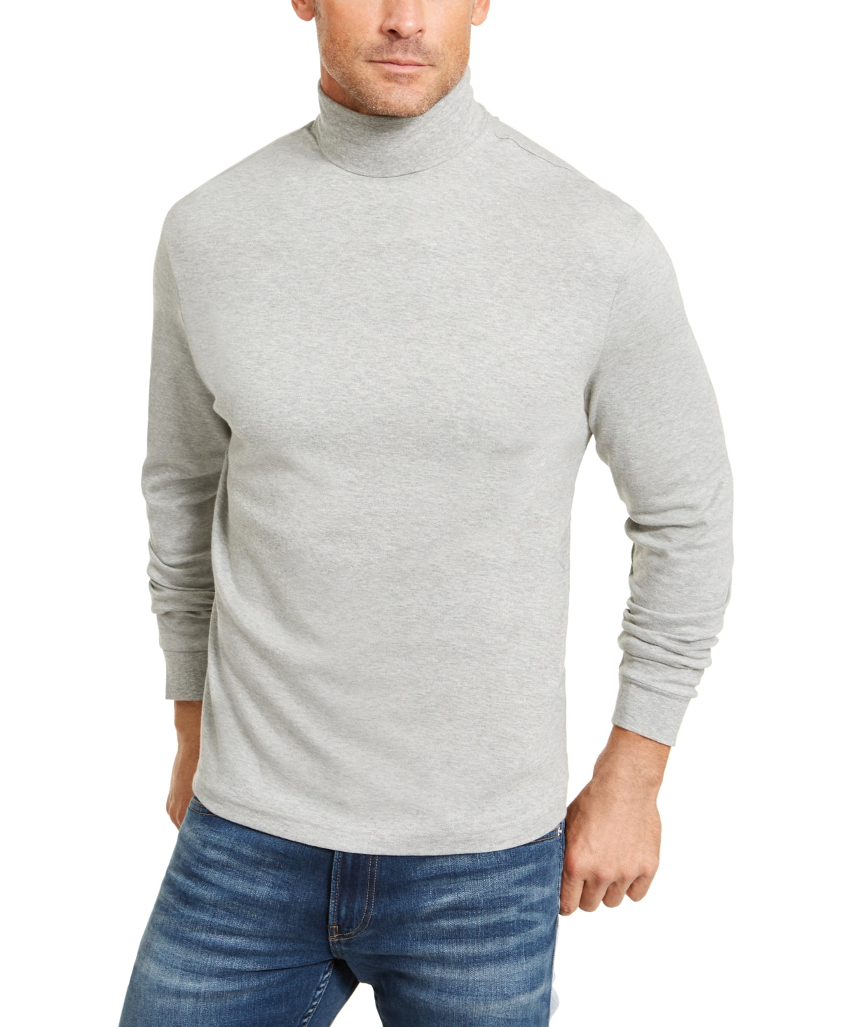 Camisa masculina Club Room com gola alta, cinza, tamanho XX-G