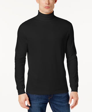 Camisa de gola alta sólida masculina Club Room, preta, tamanho XX-G