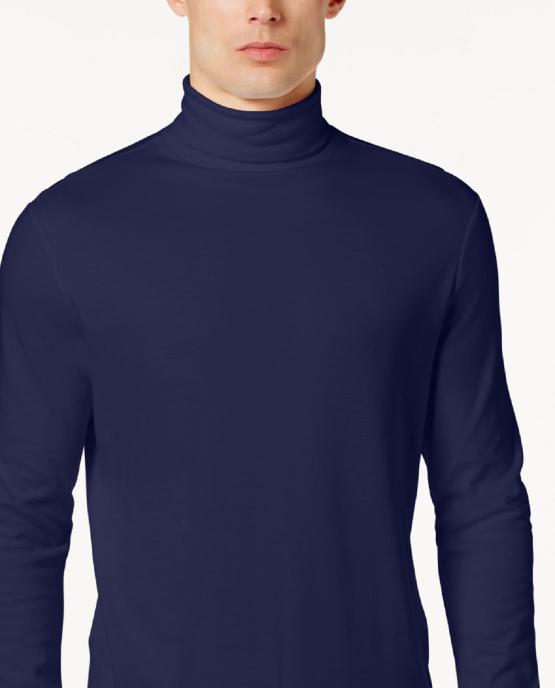 Camisa de gola alta sólida masculina Club Room, azul, tamanho médio