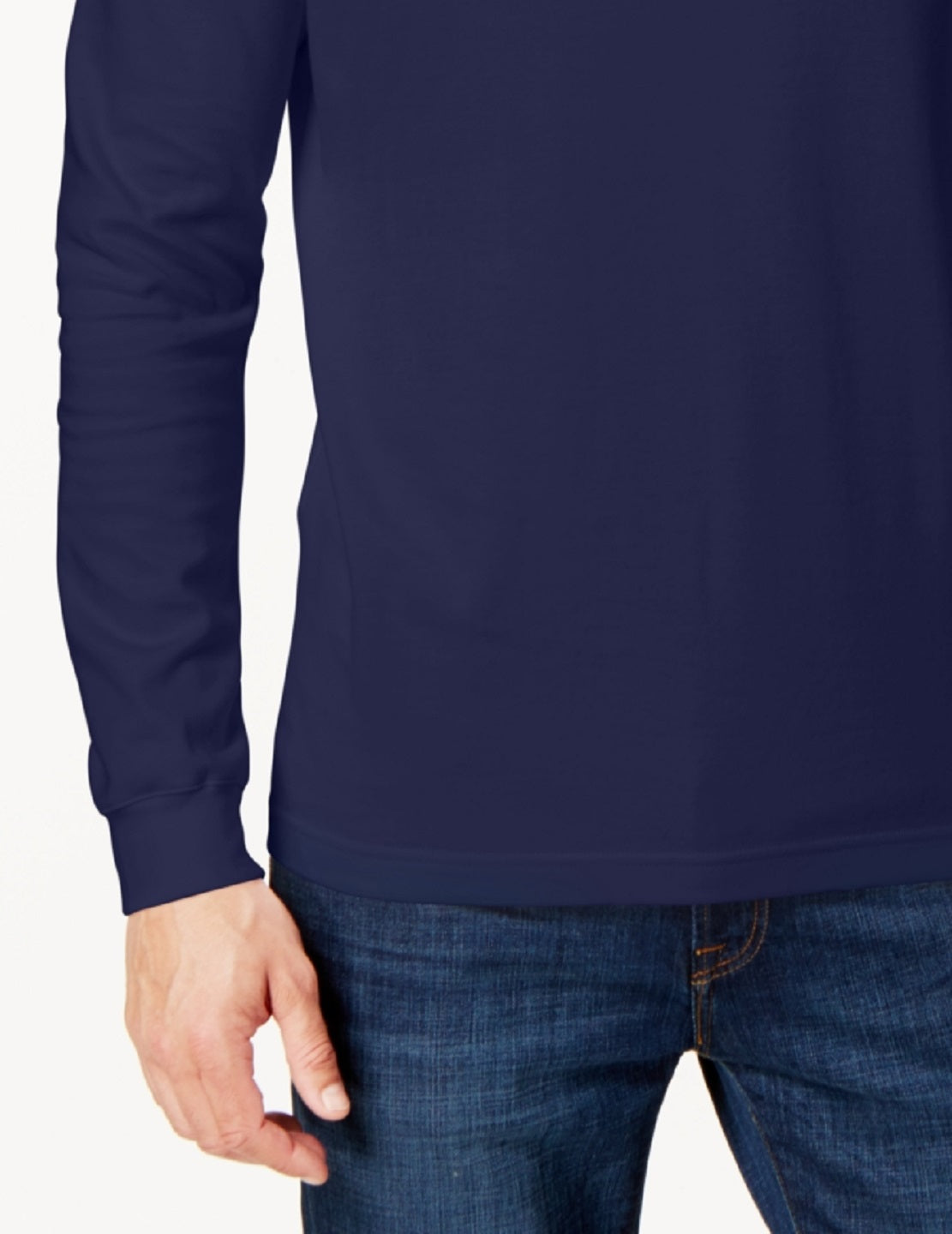 Camisa de gola alta sólida masculina Club Room, azul, tamanho médio