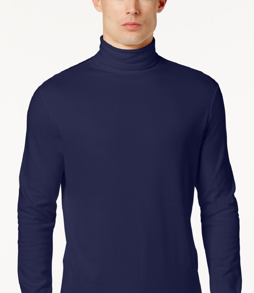 Camisa de gola alta sólida masculina Club Room, azul, tamanho XX-G