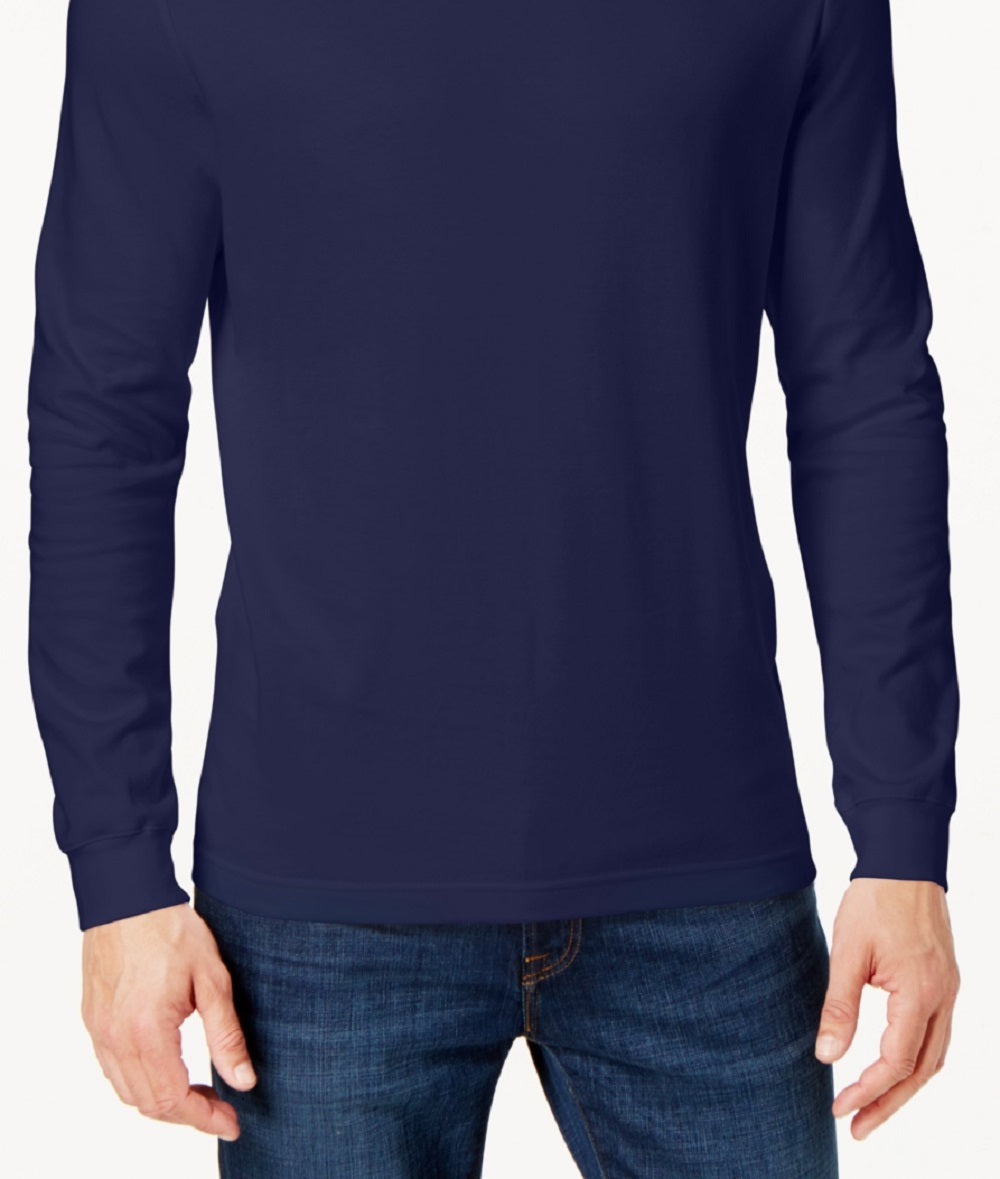 Camisa de gola alta sólida masculina Club Room, azul, tamanho XX-G