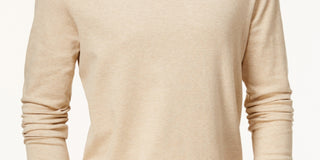 Camisa de gola alta sólida masculina Club Room, marrom, tamanho grande