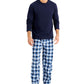 Conjunto de pijama masculino Club Room azul tamanho médio