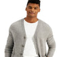 Cardigan de cashmere masculino Tasso Elba cinza tamanho grande
