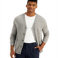 Cardigan de cashmere masculino Tasso Elba cinza tamanho grande