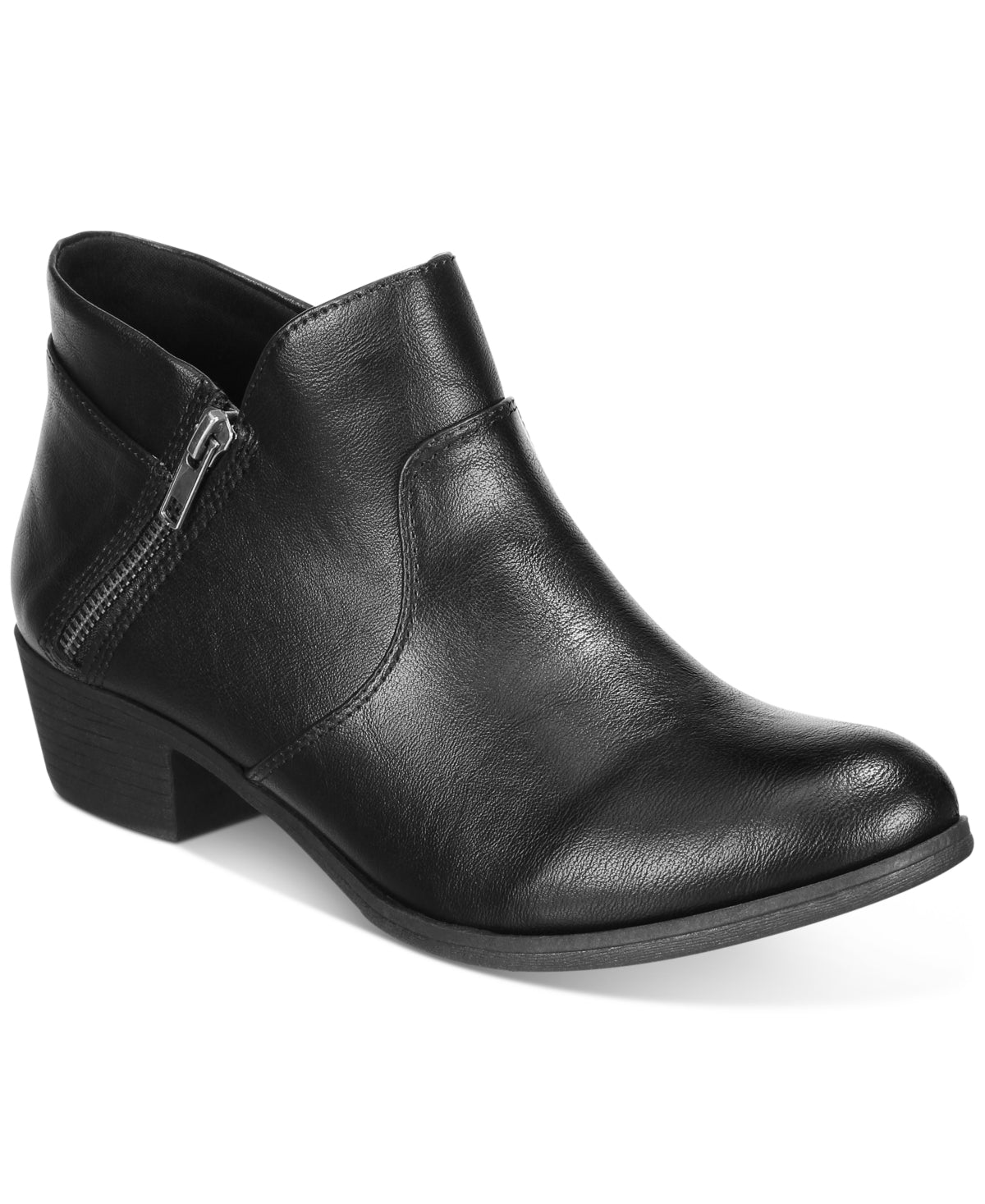 Botas femininas Sun + Stone Abby Double Zip pretas tamanho 7 W