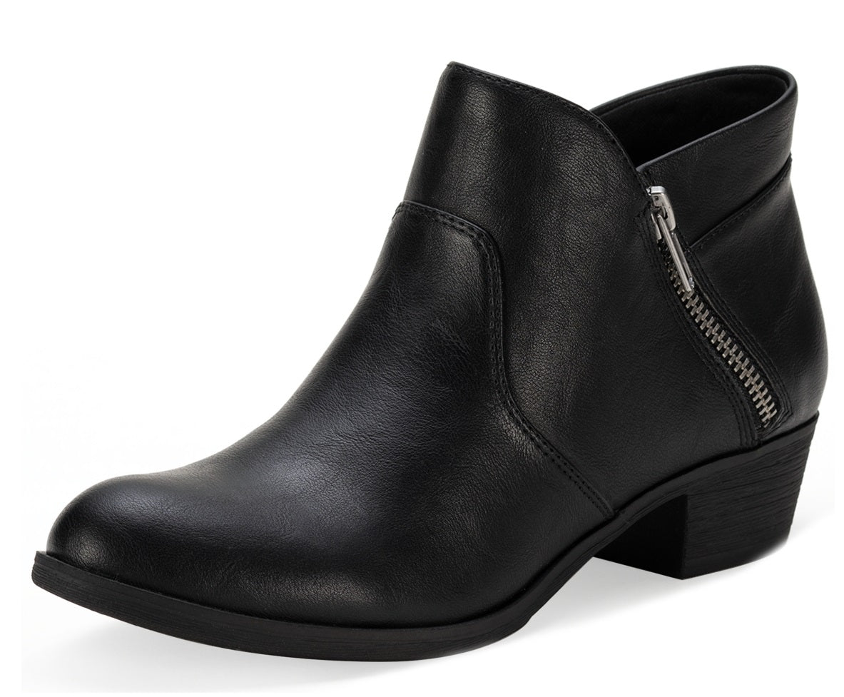 Botas femininas Sun + Stone Abby Double Zip pretas tamanho 9,5W