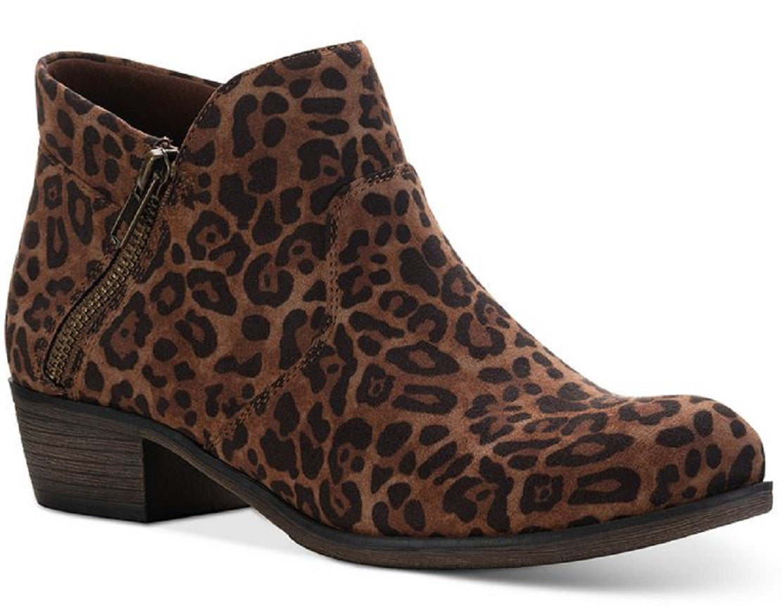 Botas femininas Sun + Stone Abby Double Zip, marrom, tamanho 9,5 m