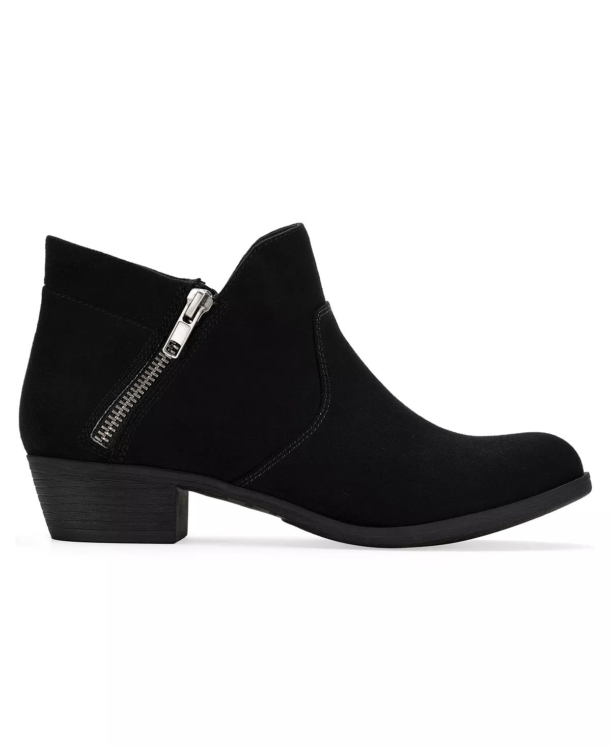 Botas femininas Sun + Stone Abby Double Zip, pretas, tamanho 8 M