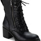 Botas de caminhada femininas Sun + Stone Sloanie com cadarço e sola de tachas, pretas, tamanho 9,5 M