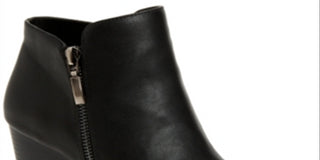 Botas femininas Wynonaa de couro sintético com salto alto, pretas, tamanho 9,5 m