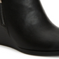 Botas femininas Wynonaa de couro sintético com salto alto, pretas, tamanho 9,5 m