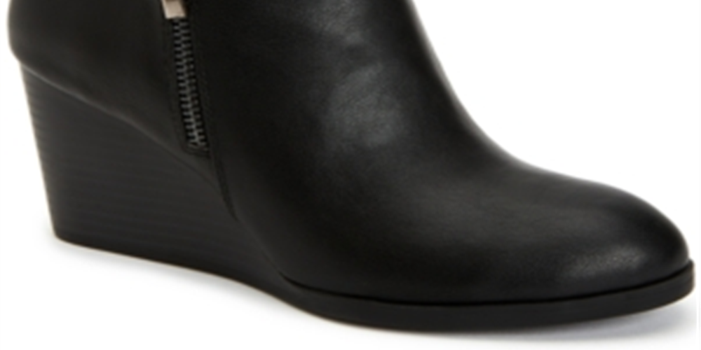 Botas femininas Wynonaa de couro sintético com salto alto, pretas, tamanho 9,5 m