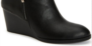 Botas femininas Wynonaa de couro sintético com salto alto, pretas, tamanho 9,5 m