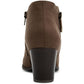Botas Masrinaaf de camurça feminina estilo &amp; co, salto bloco, marrom, tamanho 8