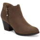Botas Masrinaaf de camurça feminina estilo &amp; co, salto bloco, marrom, tamanho 8