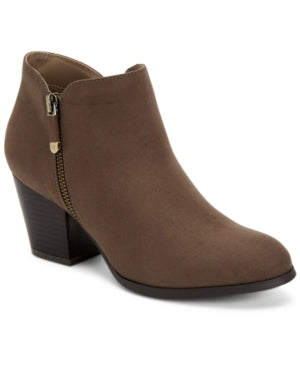 Botas Masrinaaf de camurça feminina estilo &amp; co, salto bloco, marrom, tamanho 8